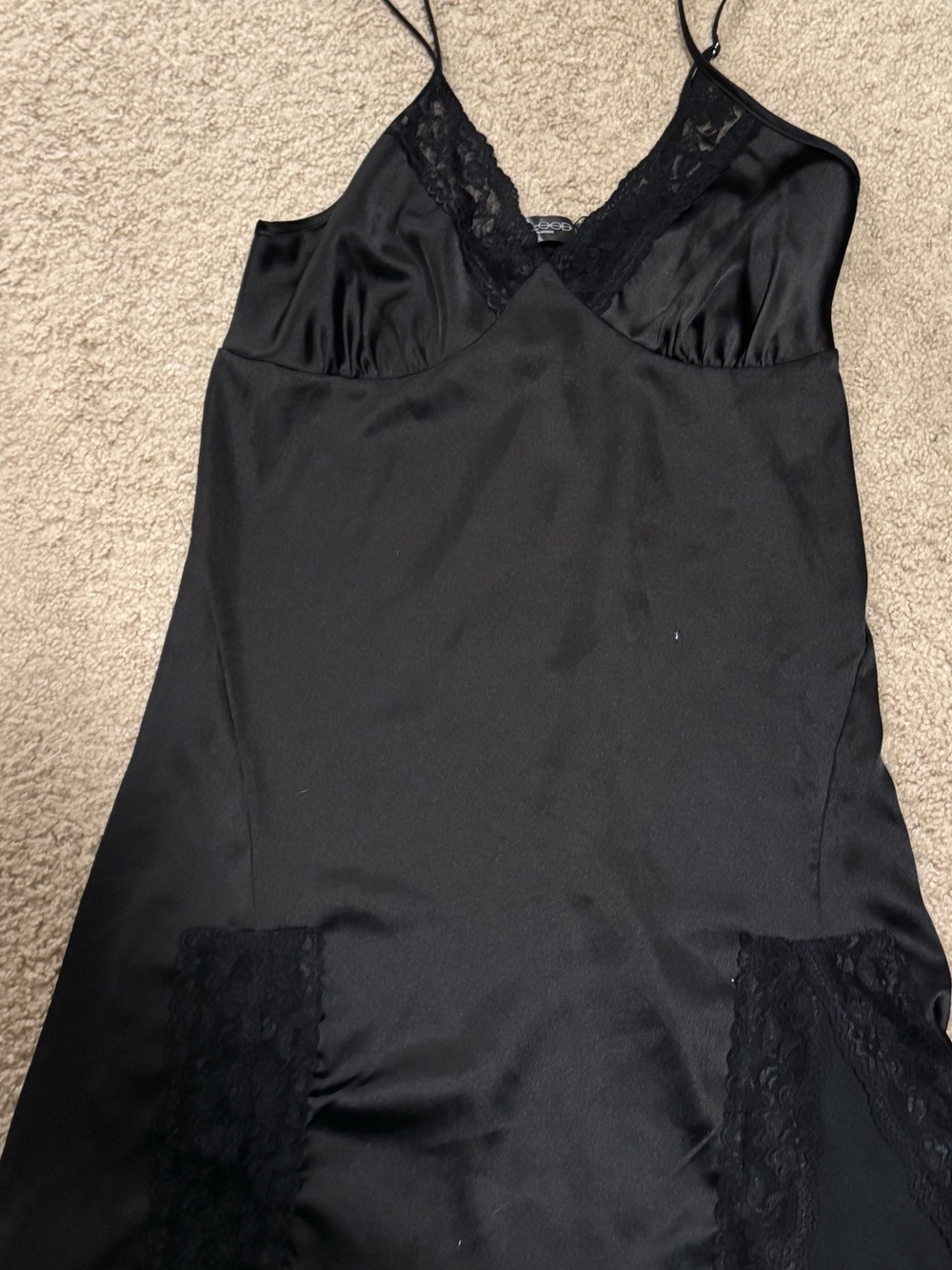Silk black slip dress